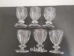 6 verres cristal signé Saint Louis style Baccarat Harcourt H 8.8 cm lot n°1