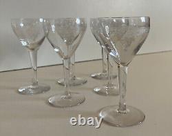 6 verres en Cristal gravé Année 50/60 Saint Louis