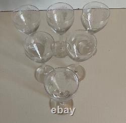 6 verres en Cristal gravé Année 50/60 Saint Louis