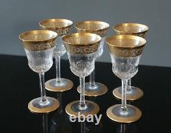 6 verres en cristal de saint louis Modèle thisle signés H 13 cm