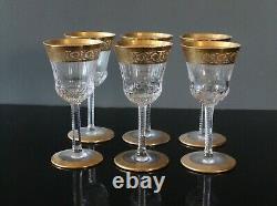 6 verres en cristal de saint louis Modèle thisle signés H 13 cm