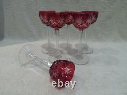 6 verres liqueur cristal rubis Saint Louis Massenet crystal Vodka Glasses