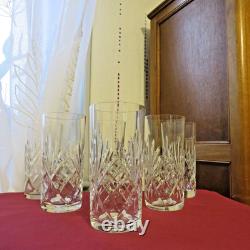 6 verres orangeade en cristal de saint louis modèle chantilly signé H 13,8 cm