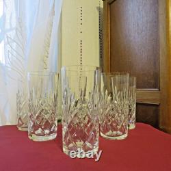 6 verres orangeade en cristal de saint louis modèle chantilly signé H 13,8 cm