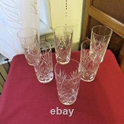 6 verres orangeade en cristal de saint louis modèle chantilly signé H 13,8 cm