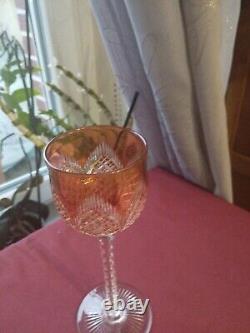 6 verres roemer de 6 couleurs en cristal de saint louis modèle Tivoli H 19,8 cm