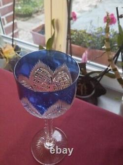 6 verres roemer de 6 couleurs en cristal de saint louis modèle Tivoli H 19,8 cm