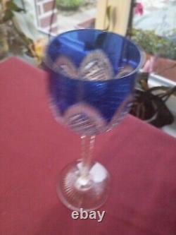 6 verres roemer de 6 couleurs en cristal de saint louis modèle Tivoli H 19,8 cm