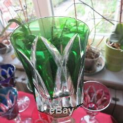 6 verres roemer de couleur en cristal de saint louis modèle Camargue