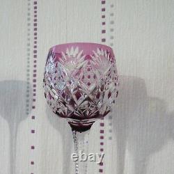 6 verres roemer de couleur en cristal de saint louis modèle florence H 24 cm