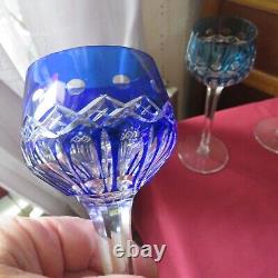 6 verres roemer en couleur en cristal saint louis modèle traminer signé