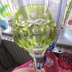 6 verres roemer en couleur en cristal saint louis modèle traminer signé