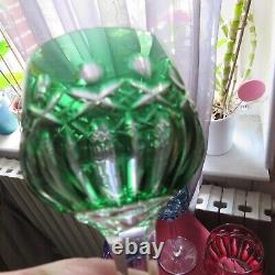 6 verres roemer en couleur en cristal saint louis modèle traminer signé