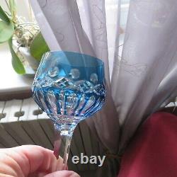 6 verres roemer en couleur en cristal saint louis modèle traminer signé