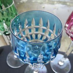 6 verres roemer en cristal de saint louis modèle sylvaner signé H 20,5 cm
