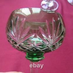 6 verres roemer en cristal en couleur de saint louis modèle Massenet