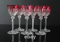 6 verres rouge à vin en cristal de Saint louis modèle Tommy H 19,5 cm signé