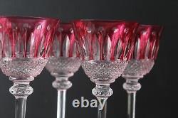 6 verres rouge à vin en cristal de Saint louis modèle Tommy H 19,5 cm signé