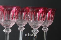 6 verres rouge à vin en cristal de Saint louis modèle Tommy H 19,5 cm signé