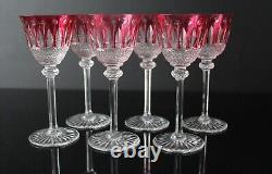 6 verres rouge à vin en cristal de Saint louis modèle Tommy H 19,5 cm signé