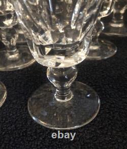 7 Verres À Vin Cristal Saint Louis Modèle Jersey Signé