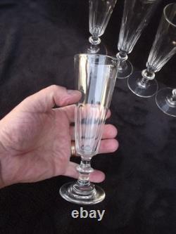 7 flutes à Champagne en cristal St Louis Modèle Caton
