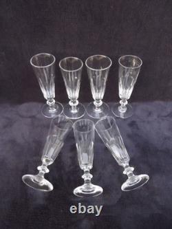 7 flutes à Champagne en cristal St Louis Modèle Caton