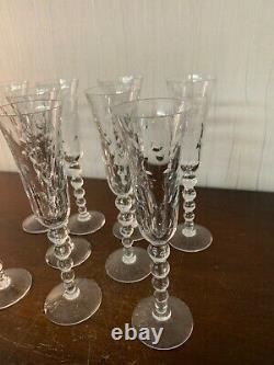 7 flûtes à champagne modèle Bubble en cristal de Saint Louis (prix à la pièce)