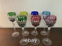 7 verres Rohmer couleur modèle cristal Saint Louis h 23.5 cm(prix la pièce)