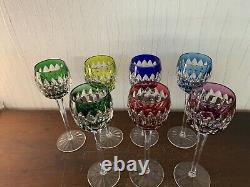 7 verres Rohmer couleur modèle cristal Saint Louis h 23.5 cm(prix la pièce)