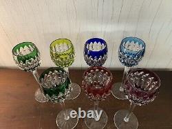 7 verres Rohmer couleur modèle cristal Saint Louis h 23.5 cm(prix la pièce)