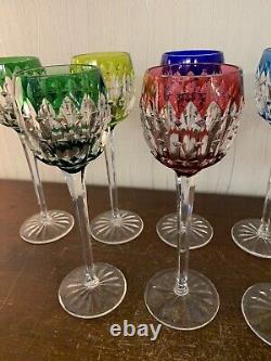 7 verres Rohmer couleur modèle cristal Saint Louis h 23.5 cm(prix la pièce)
