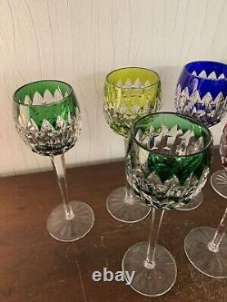7 verres Rohmer couleur modèle cristal Saint Louis h 23.5 cm(prix la pièce)