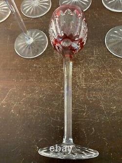 7 verres Rohmer couleur modèle cristal Saint Louis h 23.5 cm(prix la pièce)