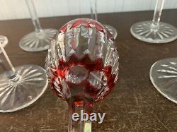 7 verres Rohmer couleur modèle cristal Saint Louis h 23.5 cm(prix la pièce)
