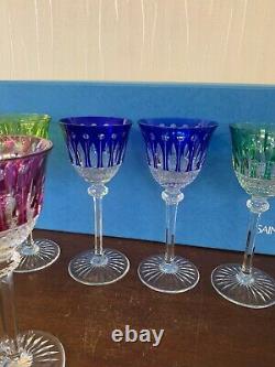 7 verres à eau couleur modèle Tommy en cristal de Saint Louis (prix à la pièce)