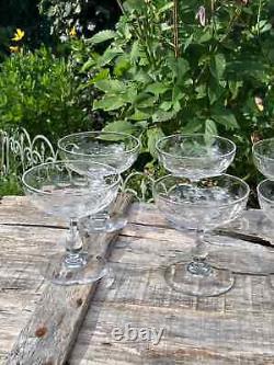 8 Coupes à champagne en cristal Baccarat, Saint louis, autres Style écaille