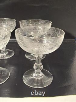 8 Coupes à champagne en cristal saint louis- Art nouveau