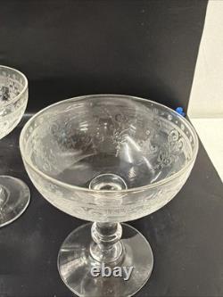 8 Coupes à champagne en cristal saint louis- Art nouveau