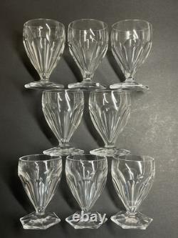 8 Verres À Cognac Art Déco Cristal Taillé Baccarat Bourbon Saint Louis Poincaré