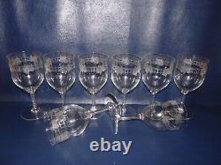 8 Verres A Vin Eau Cristal Graves A L'acide De Roses St Louis Baccarat H. 16.5cm