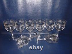 8 Verres A Vin Eau Cristal Graves A L'acide De Roses St Louis Baccarat H. 16.5cm