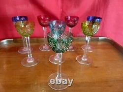 8 Verres à Liqueur CRISTAL ST LOUIS Modèle MASSENET Couleur