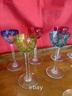 8 Verres à Liqueur CRISTAL ST LOUIS Modèle MASSENET Couleur