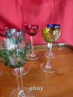 8 Verres à Liqueur CRISTAL ST LOUIS Modèle MASSENET Couleur