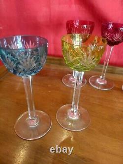 8 Verres à Liqueur CRISTAL ST LOUIS Modèle MASSENET Couleur