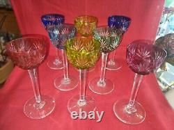8 Verres à Liqueur CRISTAL ST LOUIS Modèle MASSENET Couleur