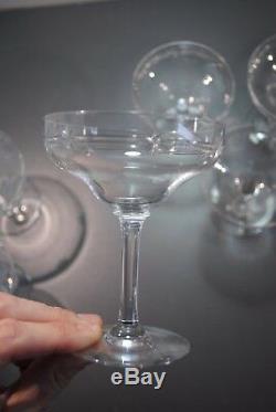 8 coupes à Champagne en Cristal Taillé Saint Louis Modèle Reims H 12cm