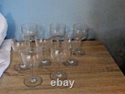 8 verres a eau gravé en cristal de Baccarat Saint louis