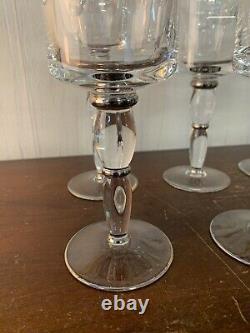 8 verres à eau modèle Cosmos platine en cristal de Saint Louis (prix à la pièce)